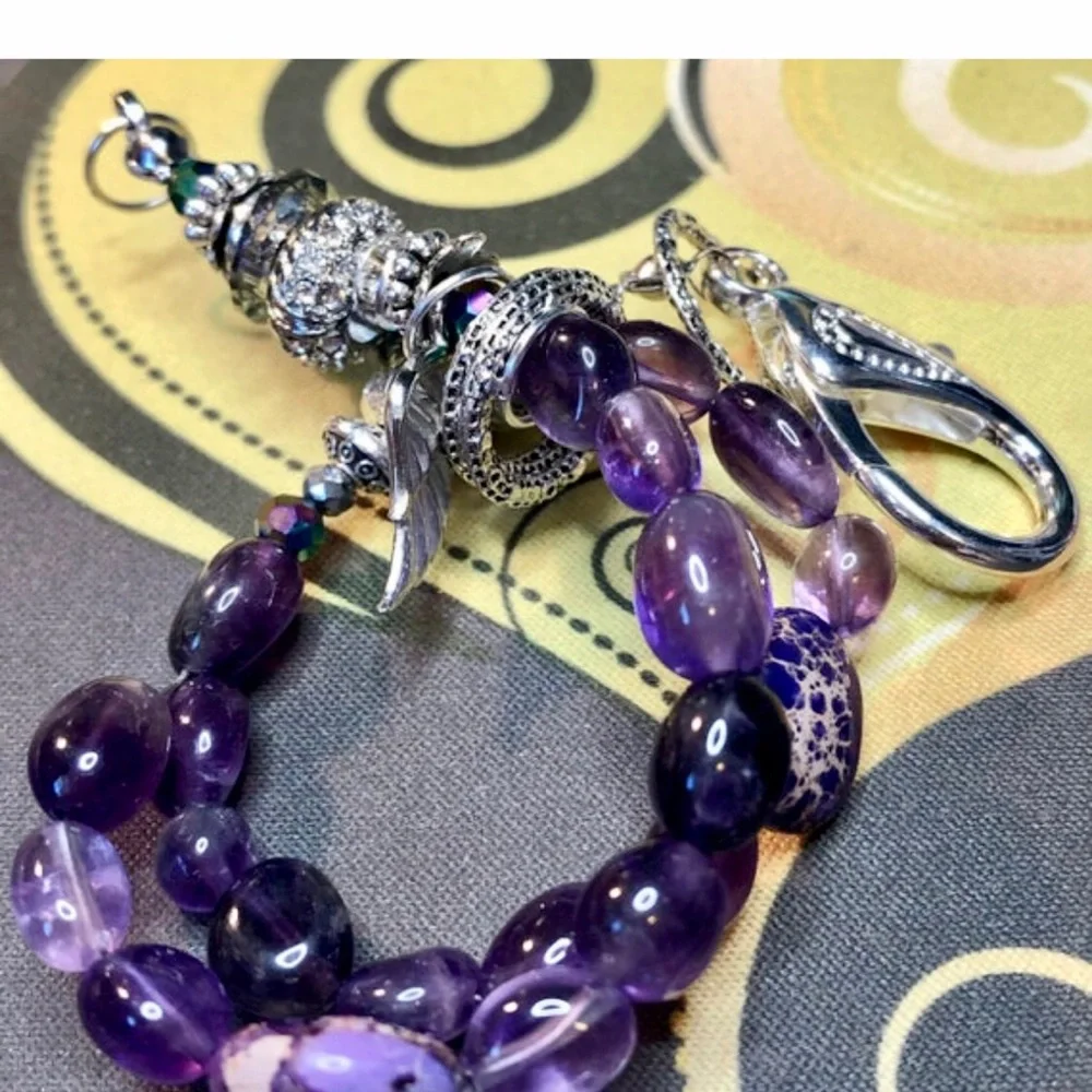 💜Genuine amethyst chunky fun and funky bracelet - Picture 6 of 7
